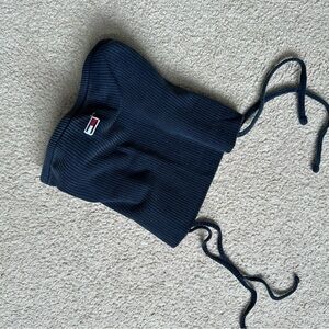 Tommy Hilfiger Navy Distressed 2000s Ribbed Tube Top